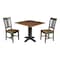 International Concepts 36 in. Solid Wood Square Dual Drop Leaf Dining Table with 2 Chairs in Hickory/Washed Coal K45-36SDP-C10-2 - alternate 1